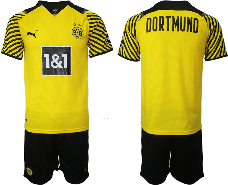 Men 2021-2022 Club Borussia Dortmund home balnk yellow Soccer Jersey->borussia dortmund jersey->Soccer Club Jersey